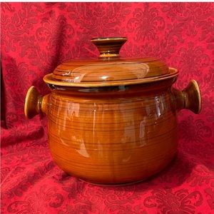 Vintage Brittany Nasco Glazed Ceramic Casserole and Soup Tureen Pot with Lid
